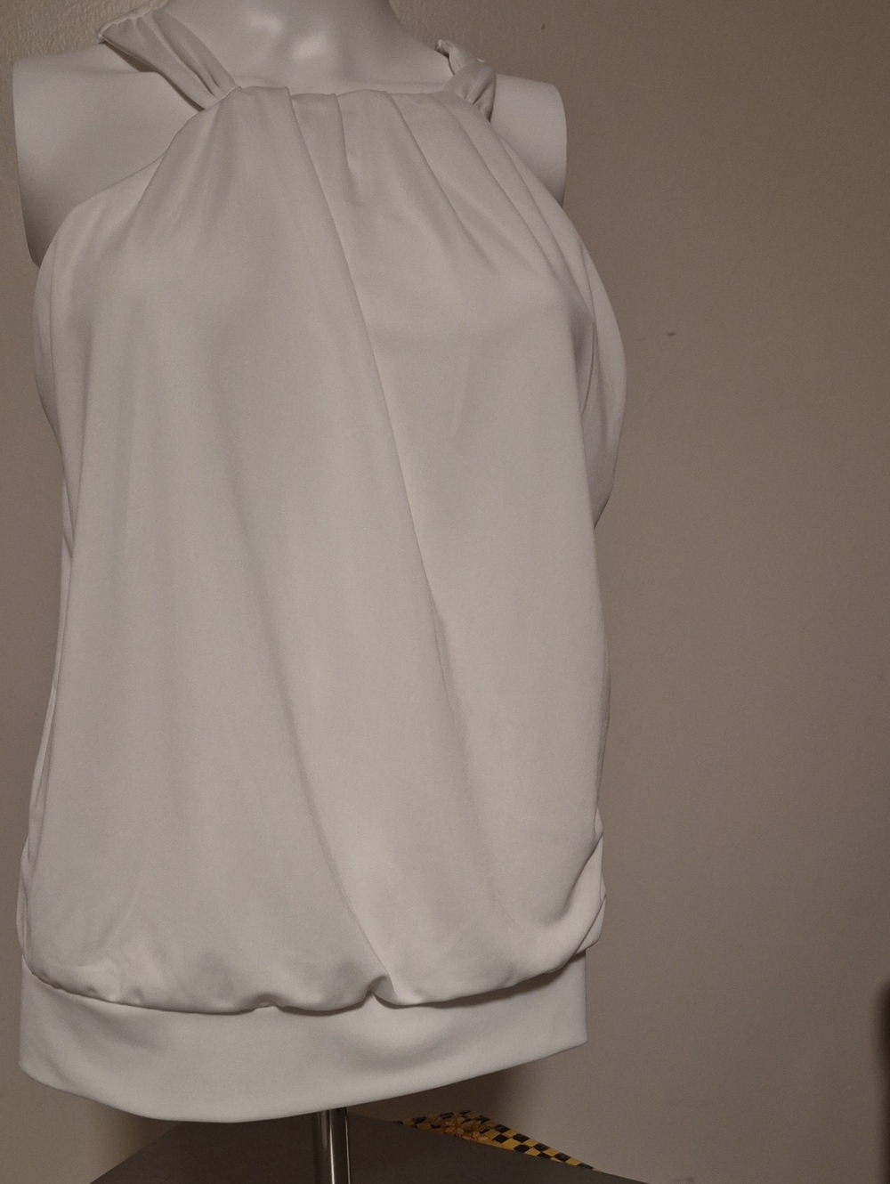 INC International Concepts Cream Pleated Halter Blouson Camisole